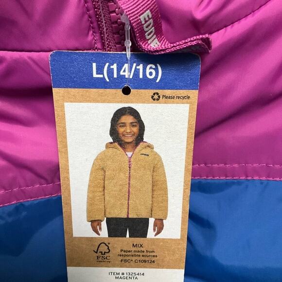 Eddie Bauer Girl's Jacket Reversible Size Large NWT - Picture 8 of 11